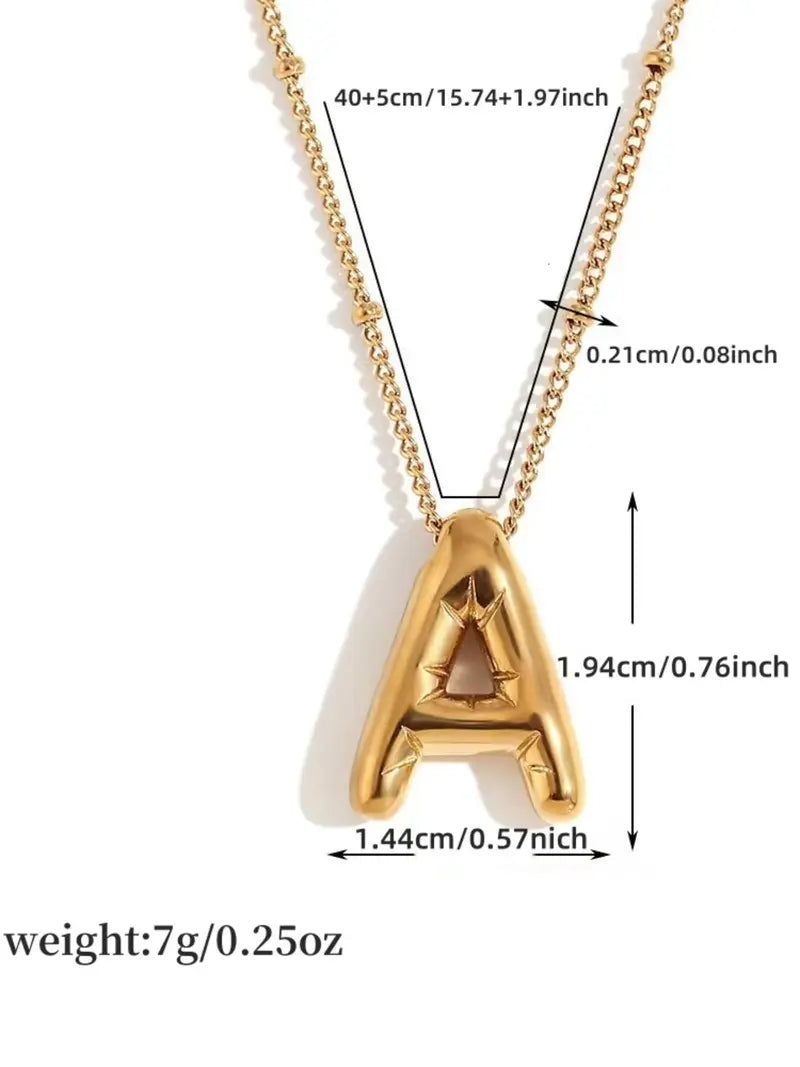 Fashion Bubble Letter Detail Pendant Necklace for Women & Girls