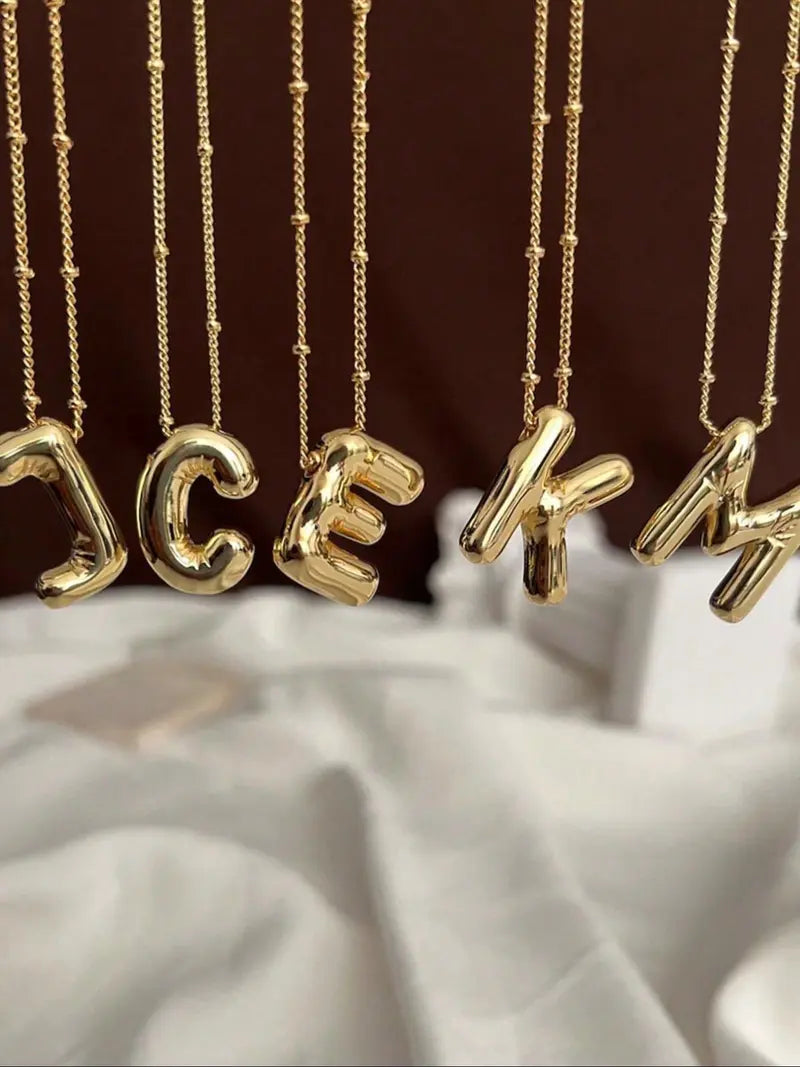 Fashion Bubble Letter Detail Pendant Necklace for Women & Girls