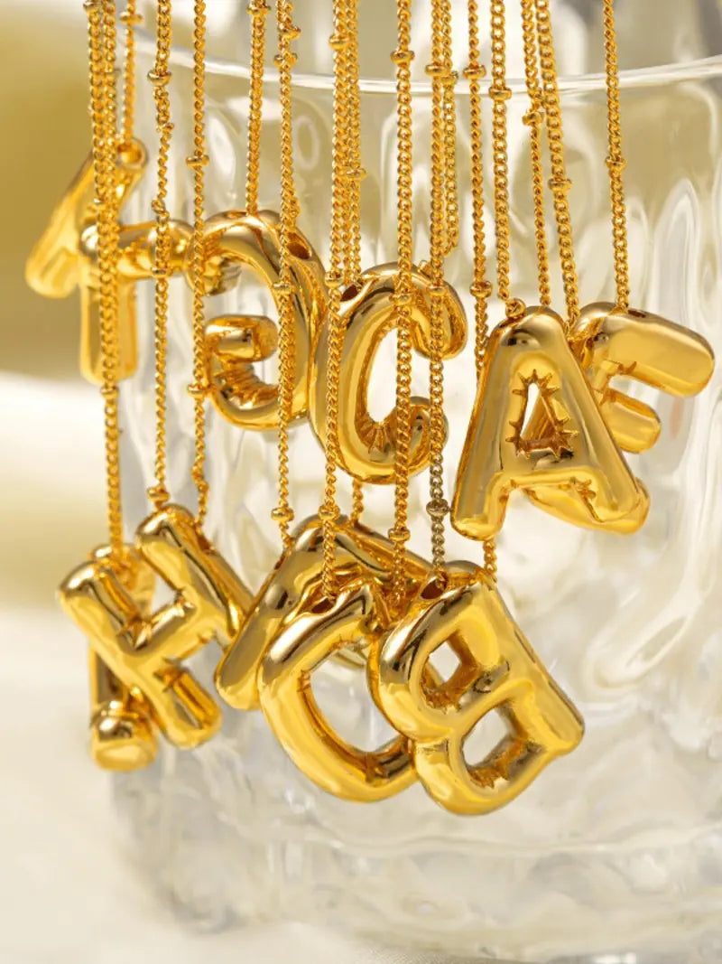 Fashion Bubble Letter Detail Pendant Necklace for Women & Girls