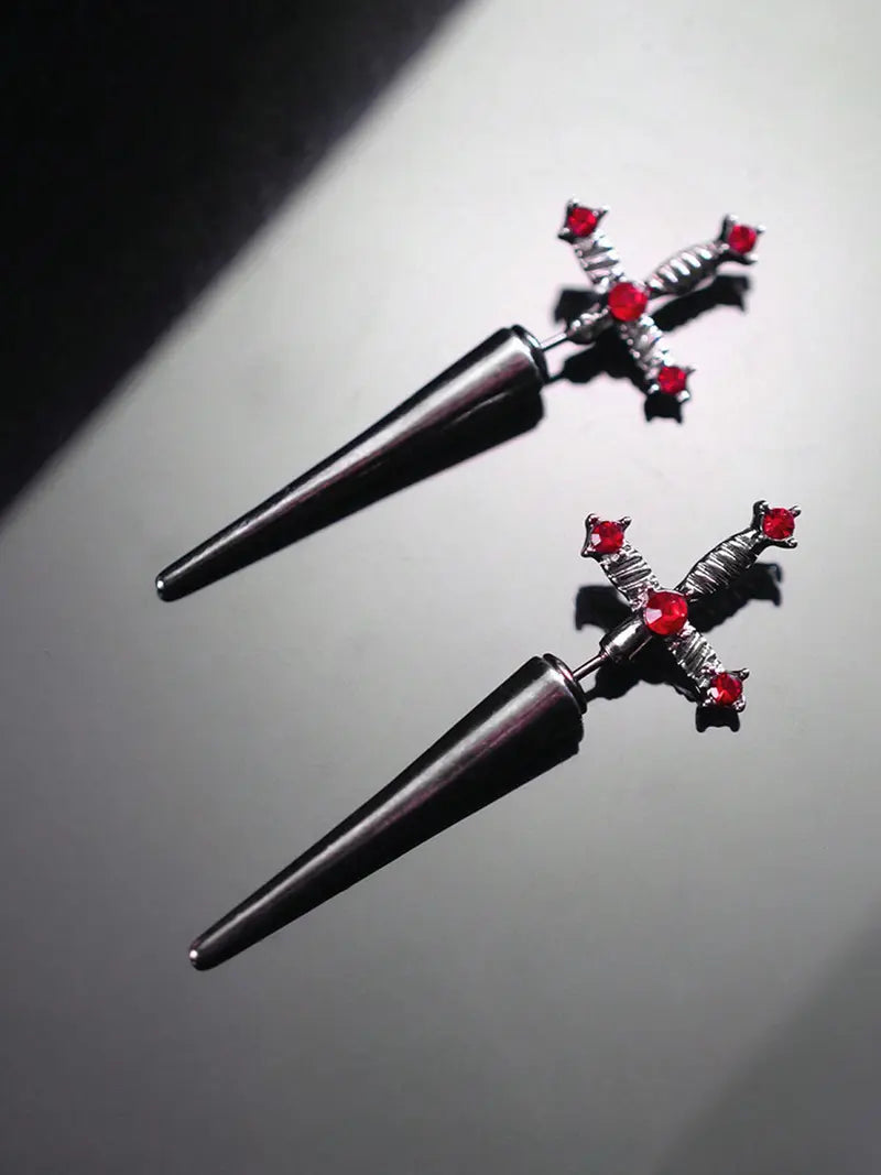 A Pair of Gothic Sword Earrings for Women
