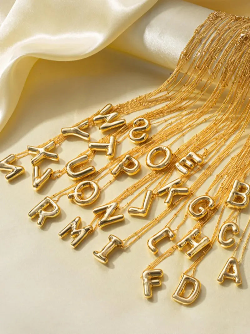 Fashion Bubble Letter Detail Pendant Necklace for Women & Girls