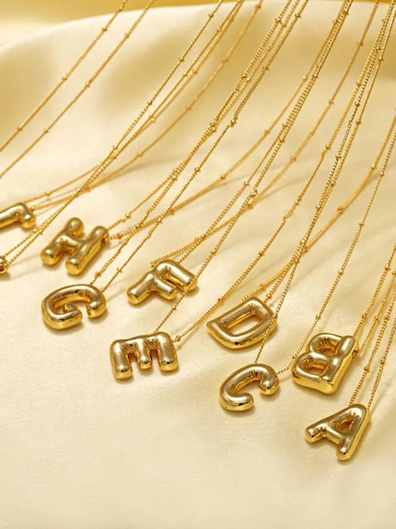 Fashion Bubble Letter Detail Pendant Necklace for Women & Girls