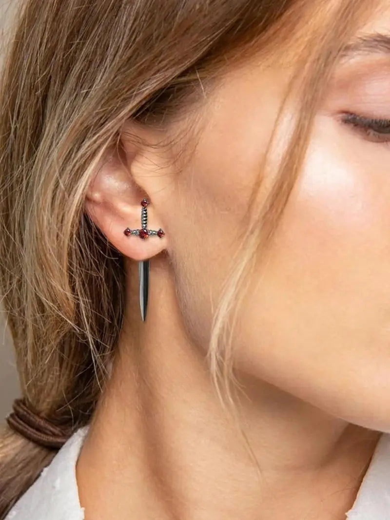 A Pair of Gothic Sword Earrings for Women