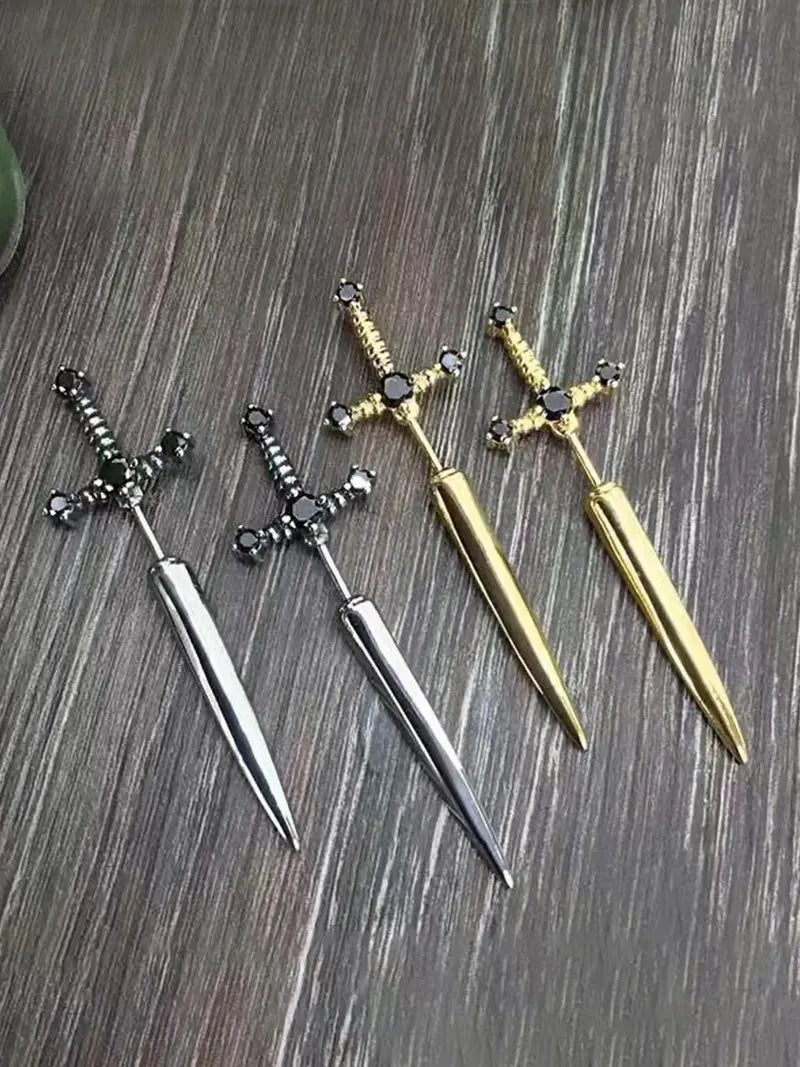 A Pair of Gothic Sword Earrings for Women