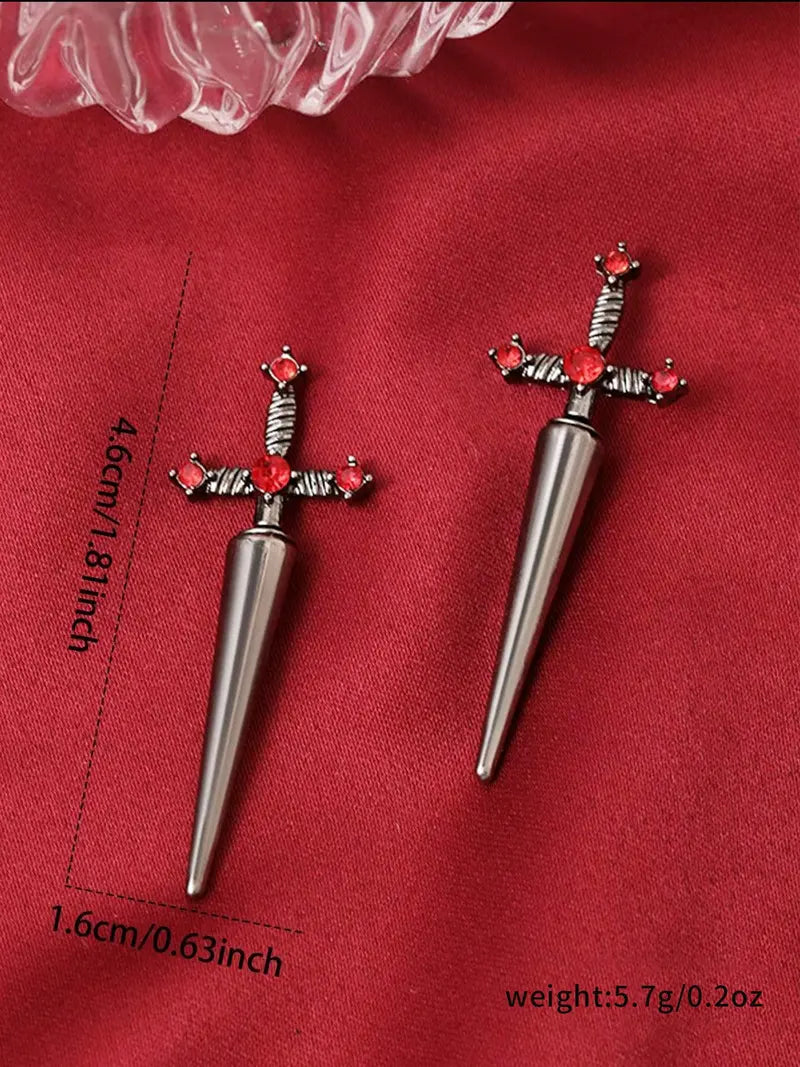 A Pair of Gothic Sword Earrings for Women