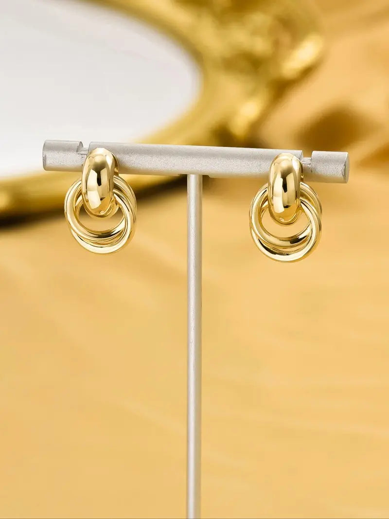 Elegant Knot Design Dangle Earrings