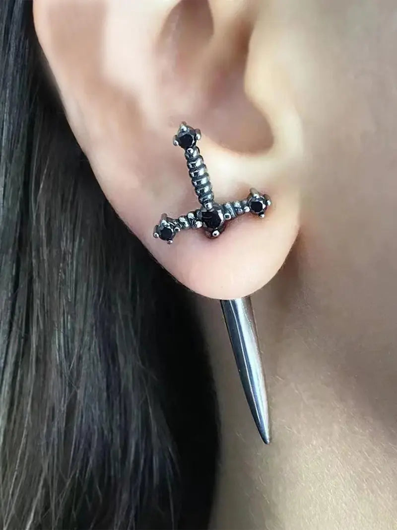 A Pair of Gothic Sword Earrings for Women