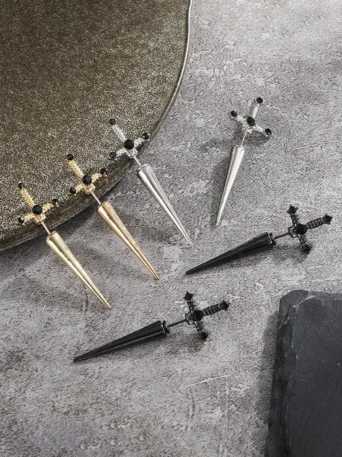 A Pair of Gothic Sword Earrings for Women