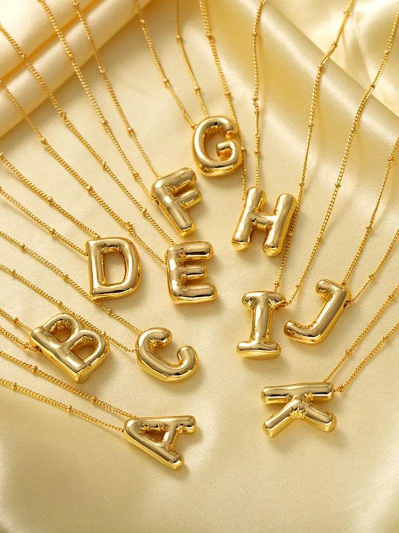Fashion Bubble Letter Detail Pendant Necklace for Women & Girls