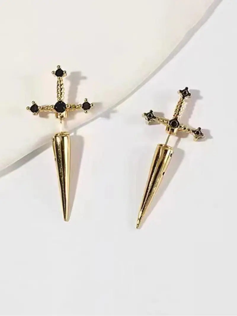 A Pair of Gothic Sword Earrings for Women